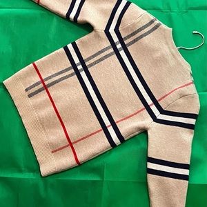 Toddler boys plaid round neck sweater